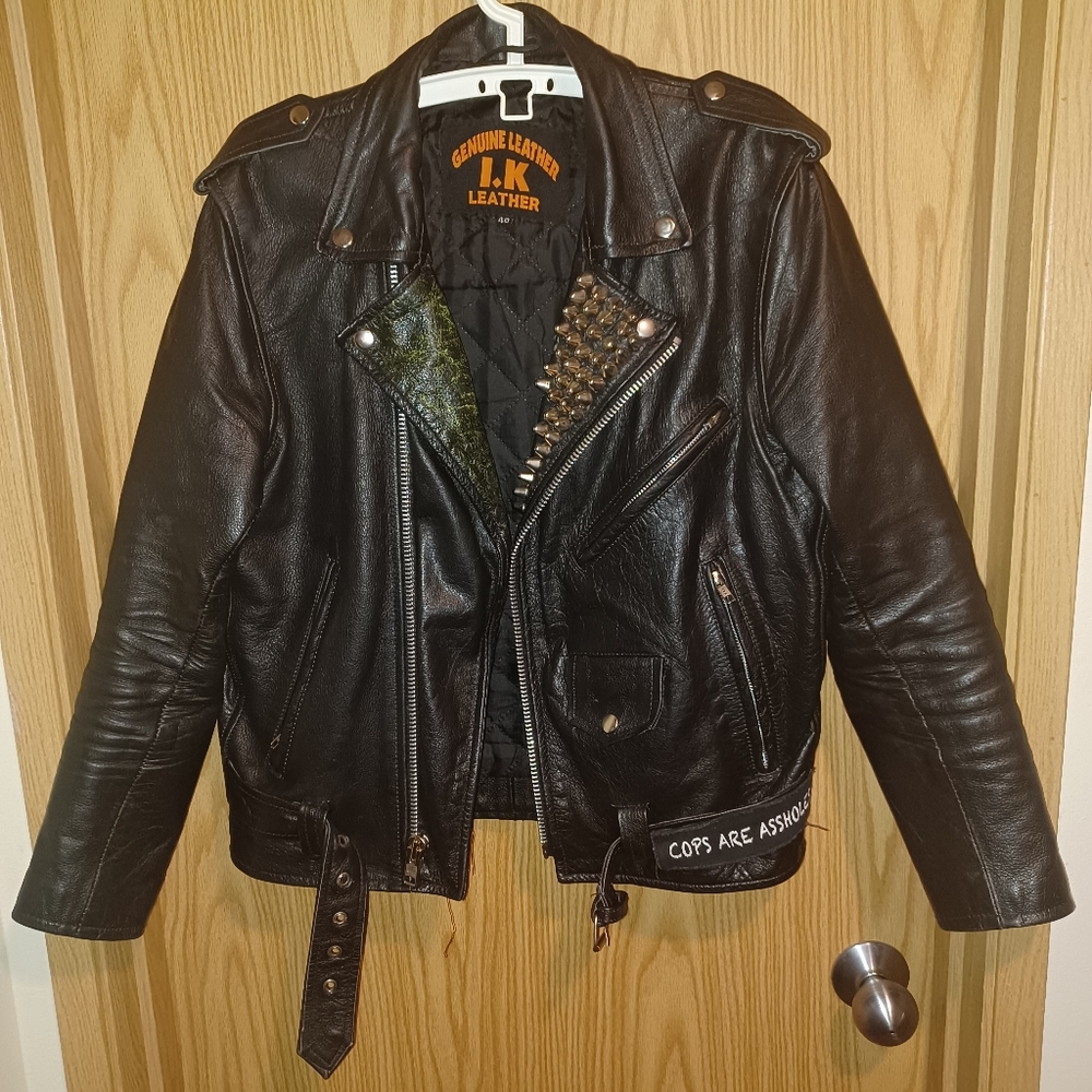 Leather Jacket with Misfits patch